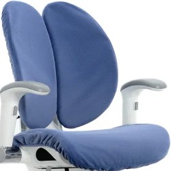 Синий съемный чехол из микровелюра на подростковое кресло
