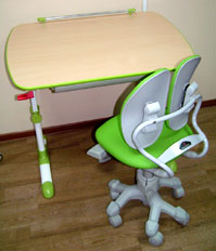 парта-трансформер с регулируемым углом наклона и детское кресло duorest DR-289
