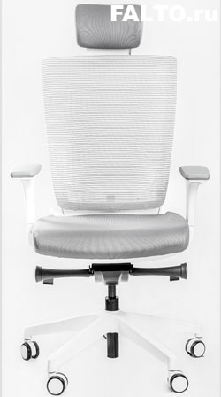 Серое эргономичное кресло Falto-Trium с белым каркасом