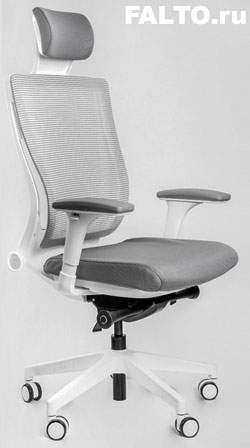 Серое кресло Falto-Trium с белым каркасом