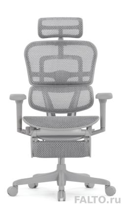 Серое кресло Ergohuman Ultra c подножкой