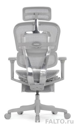Серое кресло Ergohuman Ultra c подножкой