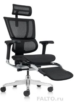 Черное кресло Falto IOO-E2 Elite с подножкой