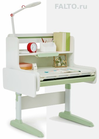 Детский компьютерный стол-парта с зеленой отделкой