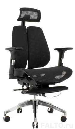 Черное кресло Bionic Combi с подножкой