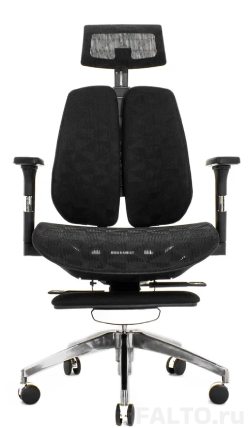 Черное кресло Bionic Combi с подножкой