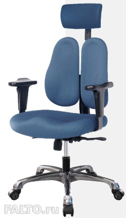 Синее компьютерное кресло Twin back