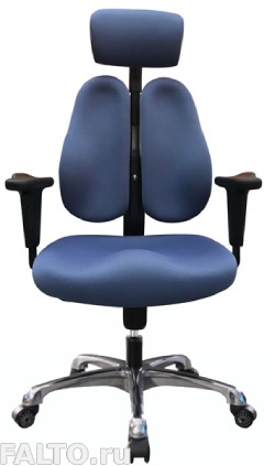 Синее компьютерное кресло Twin back