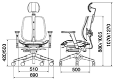 Габариты кресла α60H