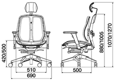 Габариты кресла α80 H