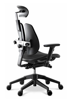 Черное кресло для офиса Duo альфа 60