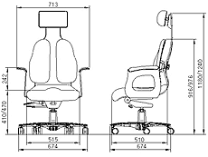 Габариты кресла CABINET DD-120