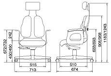 Габариты кресла Duorest Cabinet 130