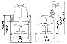 Габариты кресла Cabinet DR-150