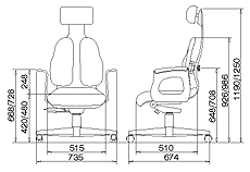 Габариты кресла CABINET DR-120