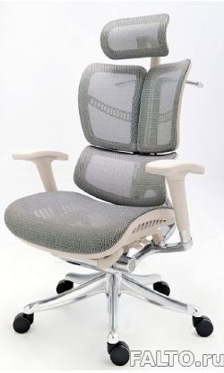 Серое кресло с ортопедической спинкой Expert Fly
