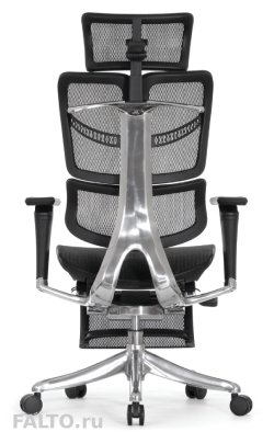 Черное сетчатое кресло Falto с подножкой