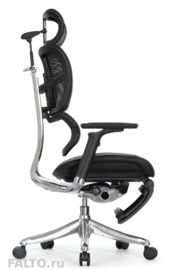 Черное сетчатое кресло Falto с подножкой