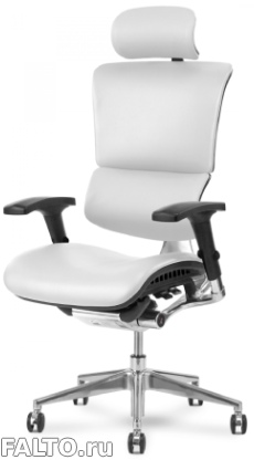 Белое кожаное компьютерное кресло