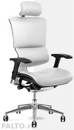Белое кожаное компьютерное кресло Expert Sail leather