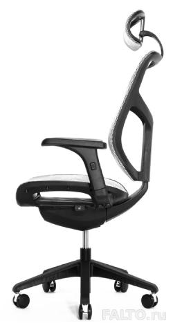 Белое сетчатое кресло Expert Vista с черным каркасом