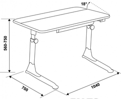 Габариты детского письменного стола Kinder-KDF