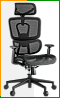 Черное офисное кресло с сетчатой спинкой Falto 1233