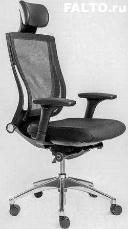 Черное эргономичное кресло Falto-Trium с черным каркасом