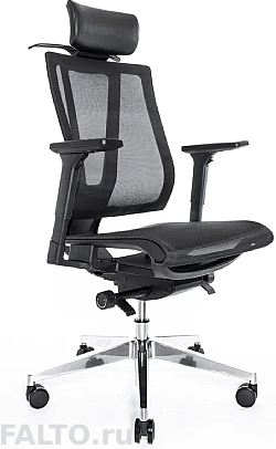 Черное кресло Falto G1 AIR с черным каркасом