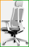 Кресло Falto-G1 (Белый каркас, сидение ткань - цвет серый, спинка сетка - серый)