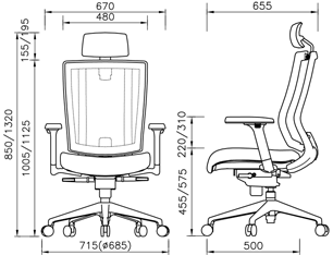 Габаритные размеры кресла Falto Promax