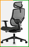 Черное офисное кресло с сетчатой спинкой Falto TLB