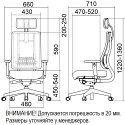 Габариты кресла Falto X-Trans