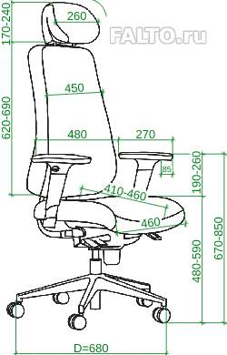 Габариты кресла Falto Ideal