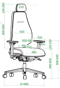 Габариты кресла SMART-T