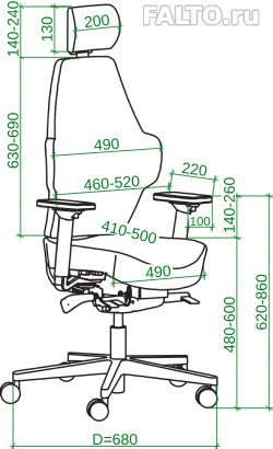 Габариты кресла SMART-S