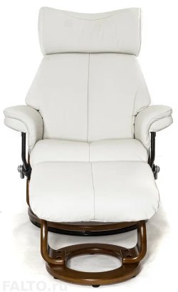 Белое кожаное кресло реклайнер Piabora New