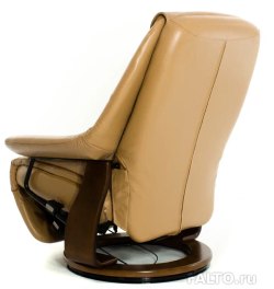 Кожаное светло-коричневое кресло-реклайнер Concord