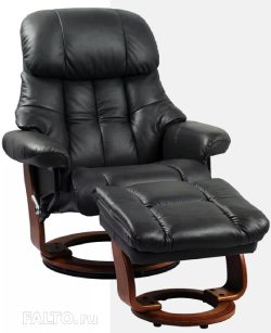 Черное кресло-реклайнер для отдыха Relax Lux
