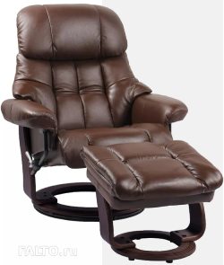 Коричневое кресло-реклайнер для отдыха Relax Lux