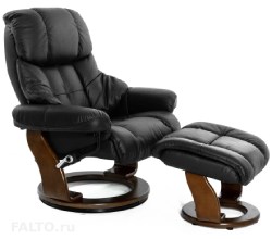 Черное кресло-реклайнер для отдыха Relax Lux