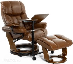 Кожаное кресло коричневое