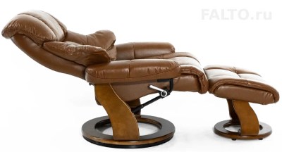 Коричневое кожаное кресло для отдыха Lux
