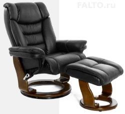 Кожаное черное кресло Relax Zuel