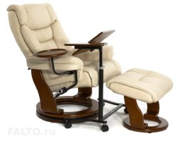 Светлое кожаное кресло Relax Зуэль