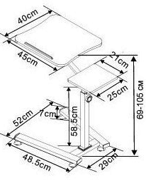 Размеры столика для ноутбука
