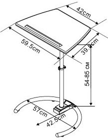Размеры столика для ноутбука